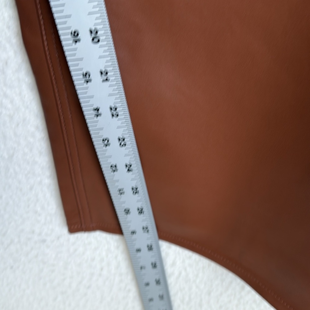 J Crew Faux Leather Slim Wide Leg Pants Womens‎ Size 29 Brown - Picture 7 of 10